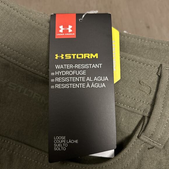 Under Armour Storm Tactical Pants Mens Size 36x32 Army Green Performance Hiking - Picture 6 of 7